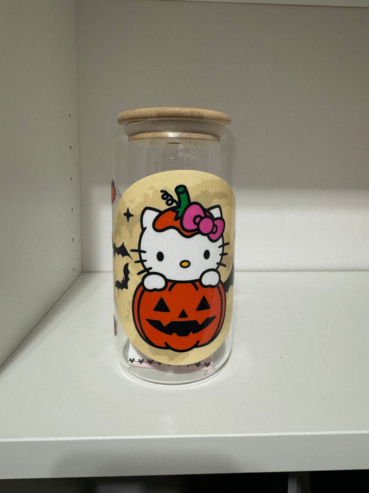 Pumpkin Moon Glass Cup