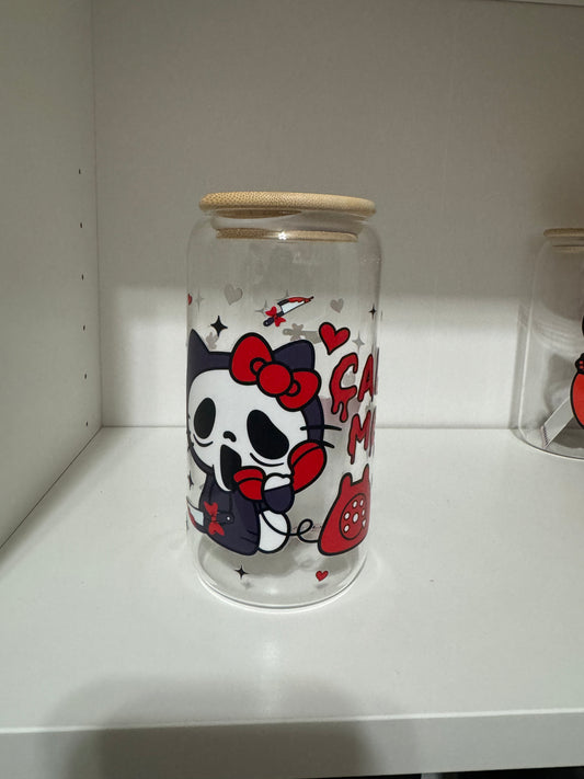 Scream Call Me Glass Cup